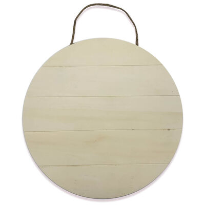 Hanging Circle Wooden Sign image number 1