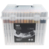 Crawford & Black Twin-Tip Markers in Carry Case: Pack of 180