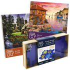 Sunday Cricket & Marina View 500 Piece Jigsaw Puzzle with Jigsaw Puzzle Storage & Sorter Tray Bundles image number 1