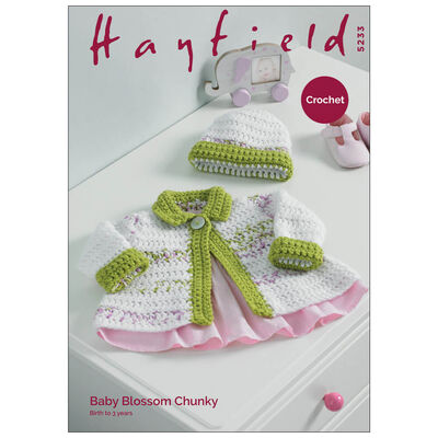 Hayfield Baby Blossom Chunky: Jacket and Hat Knitting Pattern 5233 image number 1