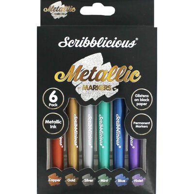 Scribblicious Metallic Markers: Pack of 6 image number 1