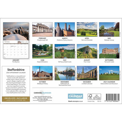 Staffordshire 2020 A4 Wall Calendar image number 2