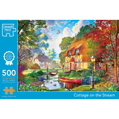 Cottage on the Stream 500 Piece Jigsaw Puzzle image number 1