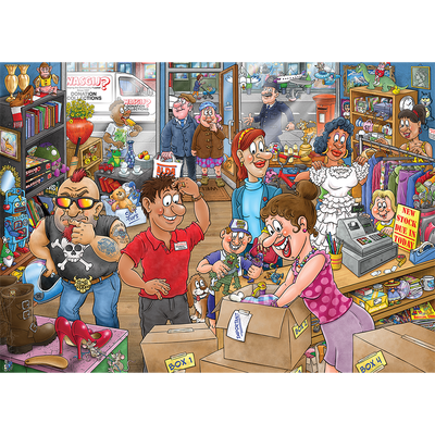 Wasgij Mystery 29 - Donation Debacle! 1000 Piece Jigsaw Puzzle image number 2
