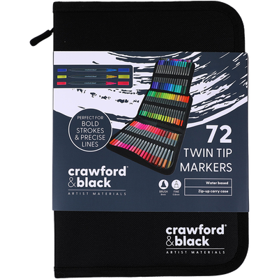 Crawford & Black Twin Tip Markers: Pack of 72 image number 1