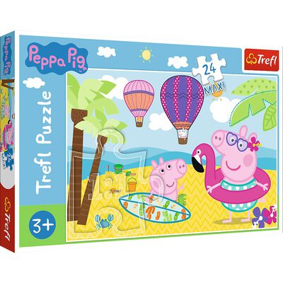 24 Piece Peppa Pig Beach Jigsaw Puzzle image number 1