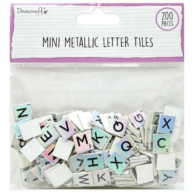 Dovecraft Essentials Metallic Mini Letter Tiles Iridescent - Pack of 200 image number 1