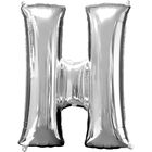 34 Inch Silver Letter H Helium Balloon image number 1