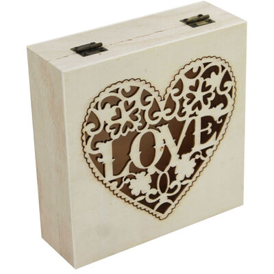 Love Die Cut Wooden Box image number 1