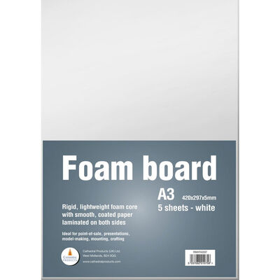 A3 White Foamboard Sheets - Pack of 5 image number 1