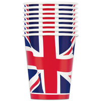 Union Jack Flag Paper Cups: Pack of 8