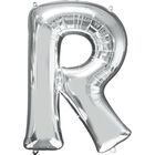 34 Inch Silver Letter R Helium Balloon image number 1