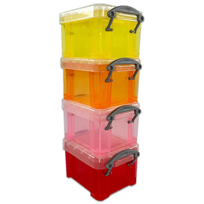 Colourful Plastic Storage Boxes: Assorted image number 1