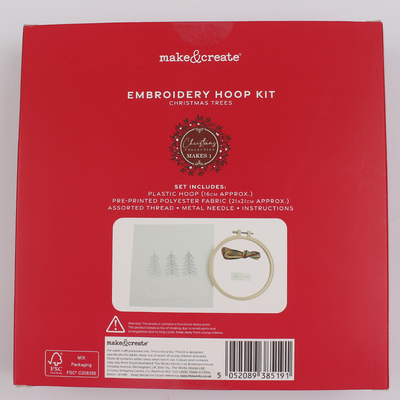 Festive Christmas Tree Embroidery Hoop Kit image number 3