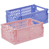 Pink & Lilac Stackable Storage Crates: Pack of 2