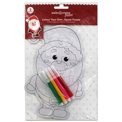 Colour Your Own Christmas Jigsaw Puzzles: Assorted image number 1