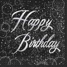 Black Silver Happy Birthday Paper Napkins - 16 Pack image number 1