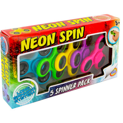 Neon Fidget Spinners - 5 Pack image number 1