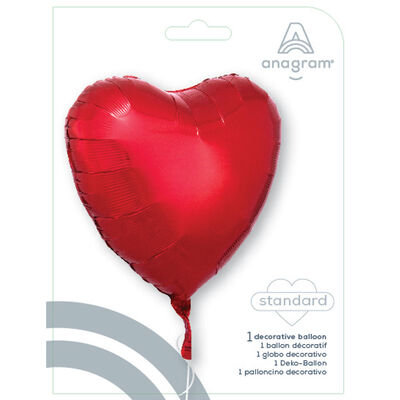 18 Inch Red Heart Helium Balloon image number 2