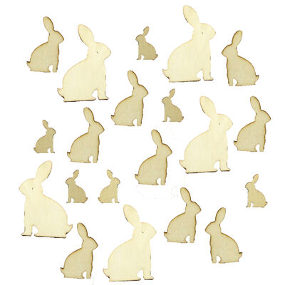 Wooden Bunny Shapes - 30 Pack image number 2