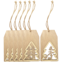 Merry Christmas Wooden Tags: Pack of 6