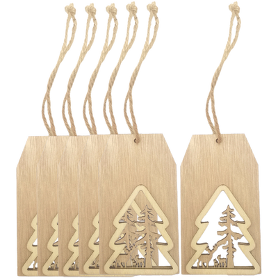 Merry Christmas Wooden Tags: Pack of 6 image number 1