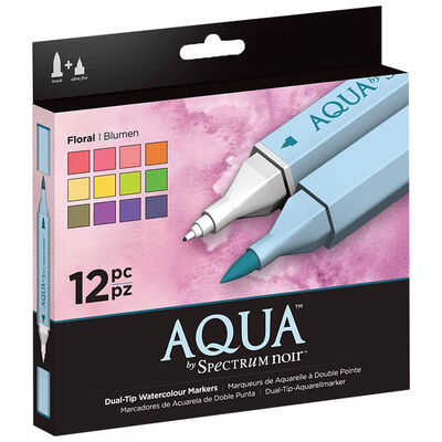 Spectrum Noir Floral Watercolour Aqua Markers: Pack of 12 image number 1