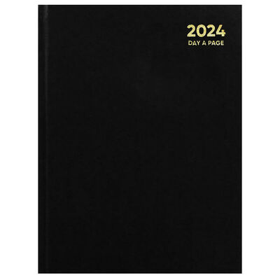 A5 2024 Hardcase Day a Page Diary: Black image number 1