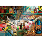 Snoozing in the Shed 500 Piece Jigsaw Puzzle image number 2