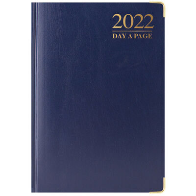 A6 Blue Padded 2022 Day a Page Diary image number 1