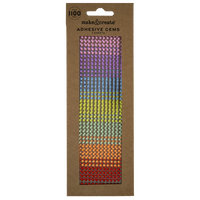 Colourful Adhesive Gems: Pack of 1100