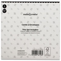 Christmas Blank Red & Green Scalloped Cards: 6 x 6 Inches