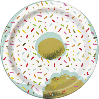 Doughnut Small Paper Plates - 8 Pack image number 1