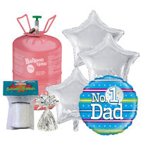 Father's Day No.1 Dad Balloon & Amscan Helium Canister Bundle