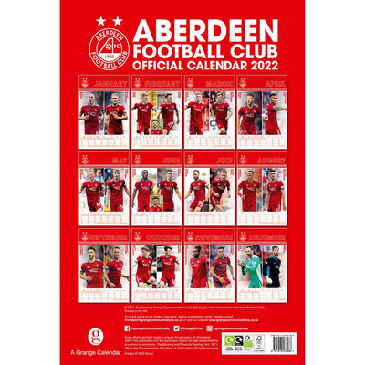 A3 Official Aberdeen FC 2022 Calendar image number 3