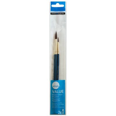 Daler Rowney Simply Watercolour Paintbrush Set: Pack of 2 image number 1