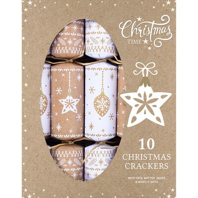 Eco-Friendly Bauble & Star Christmas Crackers: Pack of 10 image number 1