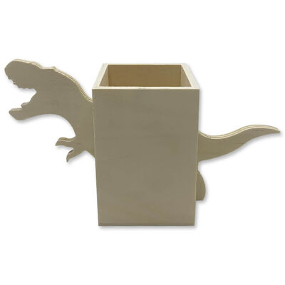 Wooden T-Rex Pen Pot image number 2