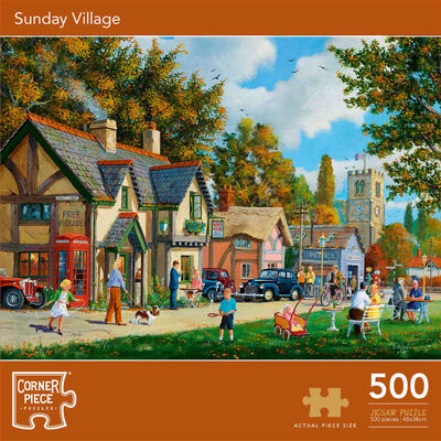 Sunday Village 500 Piece Jigsaw Puzzle image number 1