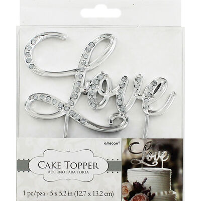 Love Silver Cake Topper image number 1