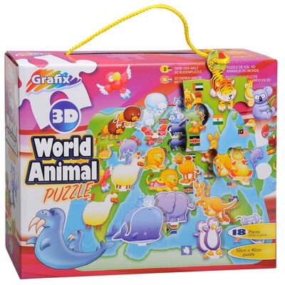 3D World Animal 18 Piece Jigsaw Puzzle image number 1