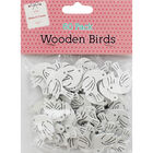 60 Wooden Birds - White image number 1