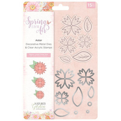 Crafters Companion Spring is in the Air Stamp and Die - Aster image number 1