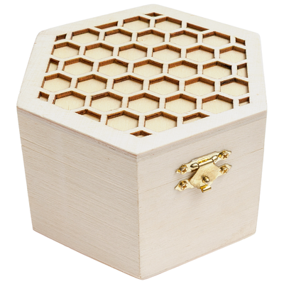 Hexagon Honeycomb Wooden Box image number 1
