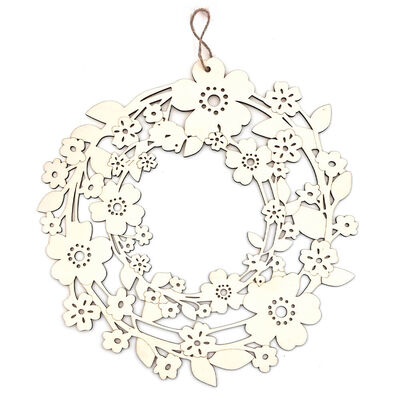 Wooden Floral Wreath image number 1