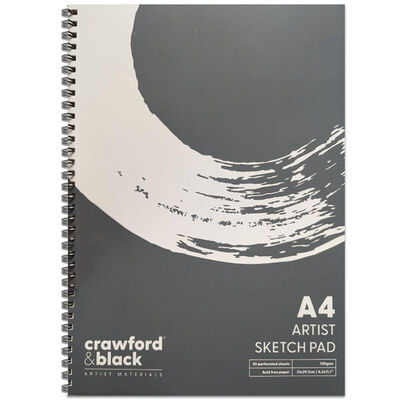A4 Crawford & Black Artist Sketch Pad: 30 Sheets image number 1