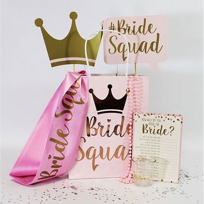 Baby Pink Bride Squad Paper Gift Bags - Pack of 5 image number 2