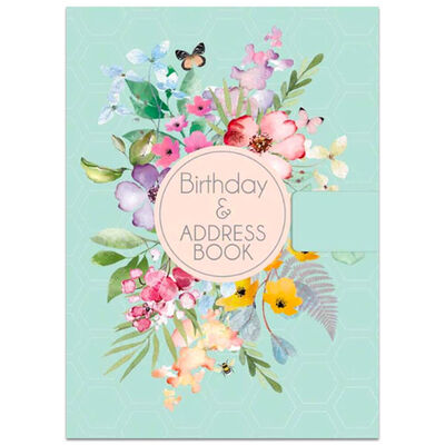 A5 Floral Pastel Birthday and Address Book image number 1