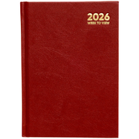 A6 Week to View Red 2026 Diary
