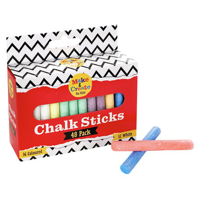Assorted Colour Chalks: Pack of 48 image number 1